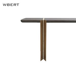 WBERT איטלקי מודרני פשוט צמוד קיר שולחן צר, משטח שולחן יוקרתי קל מעץ מלא, שולחן קונסולת כניסה לכניסה