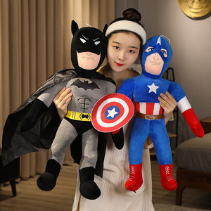 卸売り漫画かわいいアベンジャーズスーパーヒーローズぬいぐるみ超フィギュアスパイダーマンバットハルククローマシン人形