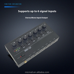 6チャンネルオーディオミキサー小型ミキシングコンソールミニ信号ミキサー楽器音楽ミキシング - Product Image 5