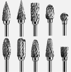 1金属1/4バリ取りグラインダータングステンカーバイドロータリーバリテストセット彫刻ツールtypenailドリルビットロータリーファイル木工用