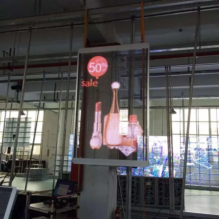 Newest All-in-one Transparent LED Banner LED Sign Glass P3.91 Transparent led screen P10 MBI5024 SMD3528 Anti-UV