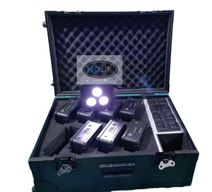 รีโมทคอนโทรล IR ไฟขนาดเล็กแบบพกพา WiFi uplight งานแต่งงาน DJ ไฟ LED แบตเตอรี่ไร้สาย3x18W พร้อมกล่องชาร์จ8ชิ้น - Product Image 1