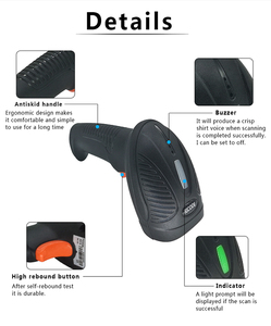 Escáner de código de barras con cable, lector de código de barras portátil, pistola con buen precio, fabricante OEM, para códigos 1D / 2D / QR - Product Image 6