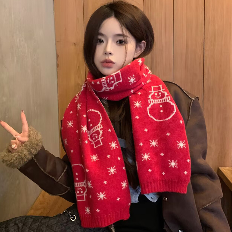 Red snowman scarf
