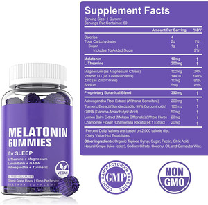 Nhãn hiệu riêng GMP chứng nhận OEM ODM bổ sung gaba aminobutyric axit Gummy kẹo ngủ Gummies - Product Image 3