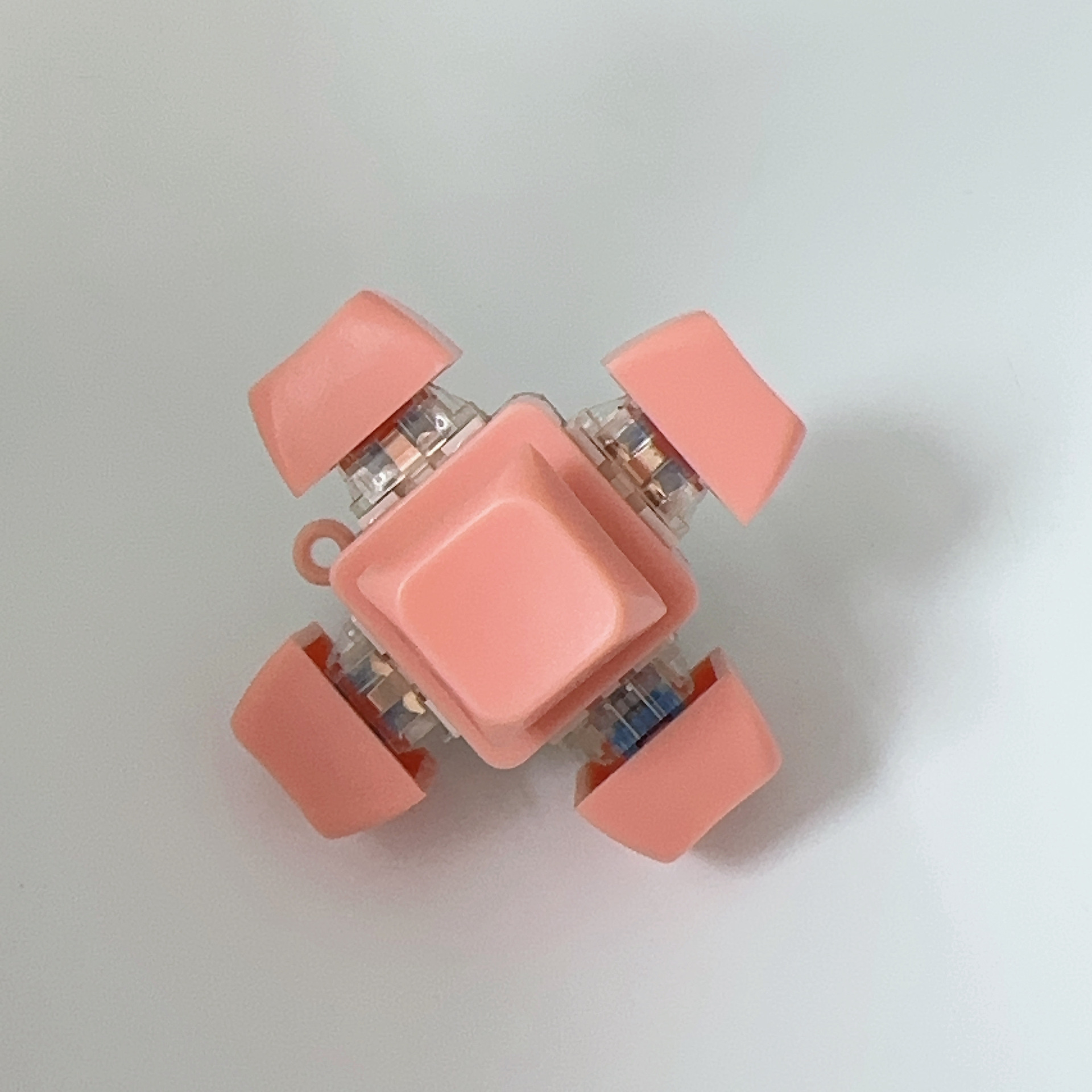 Six clés coquillage rose - rose