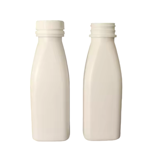 300 ml HDPE材料四角い底勾配狭い口ボトル、ミルク、ジュースなどを保管するための食品グレードのプラスチックボトル。 - Product Image 1