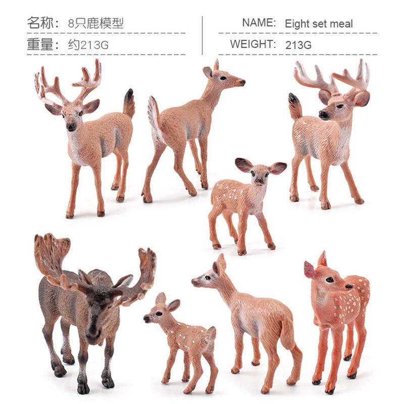Ensemble coloré de 8 cerfs, 213g