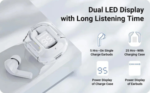 Audifono <span class=keywords><strong>Air</strong></span> 31 TWSワイヤレスイヤフォン (LEDディスプレイ付き) 透明ケースノイズキャンセリングBT5.3低遅延イヤホンヘッドフォン