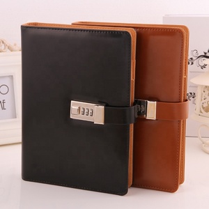 Cuaderno de oficina personalizado, negro, PU, con bloqueo - Product Image 2