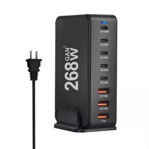 268W GaN <strong>USB</strong> Type C Fast Charger <strong>Multiple</strong> Ports PD QC4.0 100W Desktop Fast Charger Mobile Phone <strong>Adapter</strong> with 30W <strong>Output</strong> <strong>Power</strong> - Product Image 2