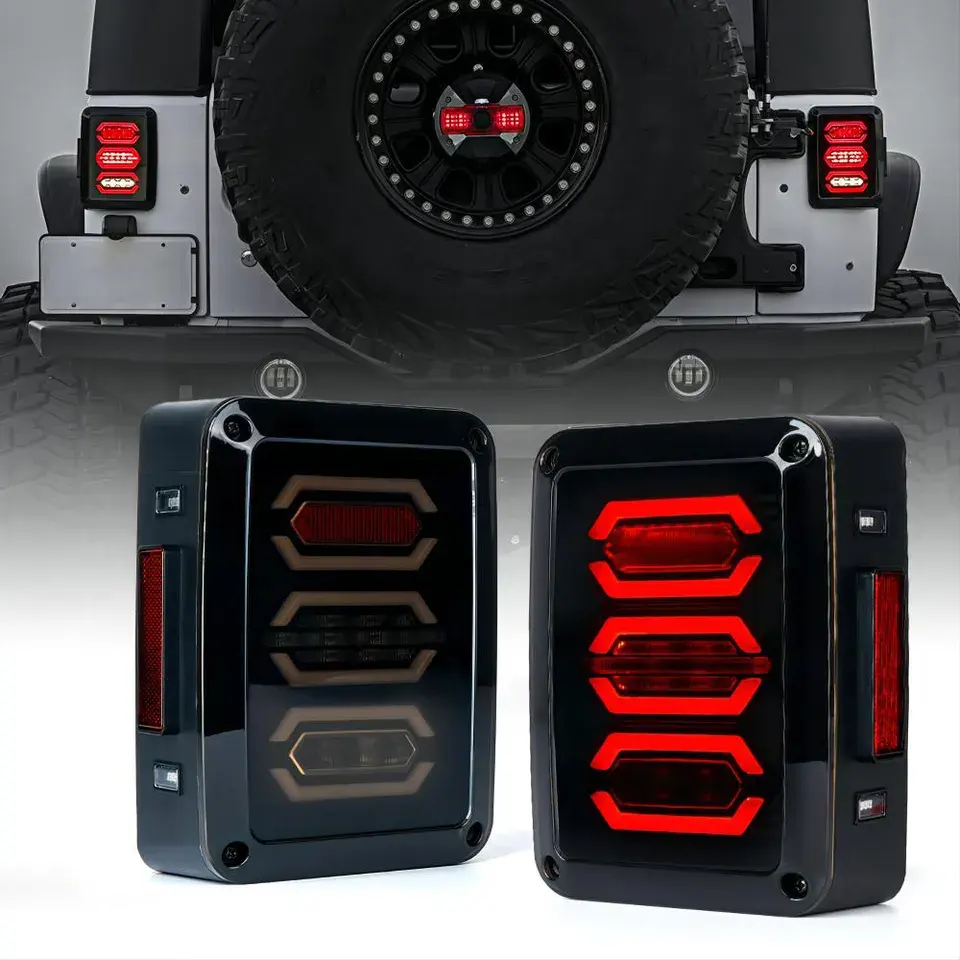 Smoke Lens Hexagon Design Plug N Play sostituzione fanale posteriore a LED per Jeep Wrangler Rubicon JK/JKU 2007-2018