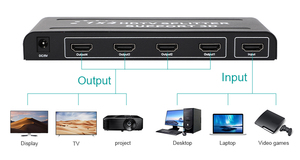 Esplitter HDMI for HDTV Home Theater <strong>1</strong> <strong>Input</strong> <strong>4</strong> <strong>Output</strong> Audio <strong>Switcher</strong> HDCP 4Kx2K@60Hz HDMI Spliter