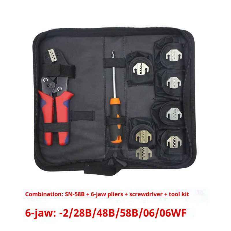 SN-58B Wire Crimping Pliers + 6 Crimping Dies + Screwdriver