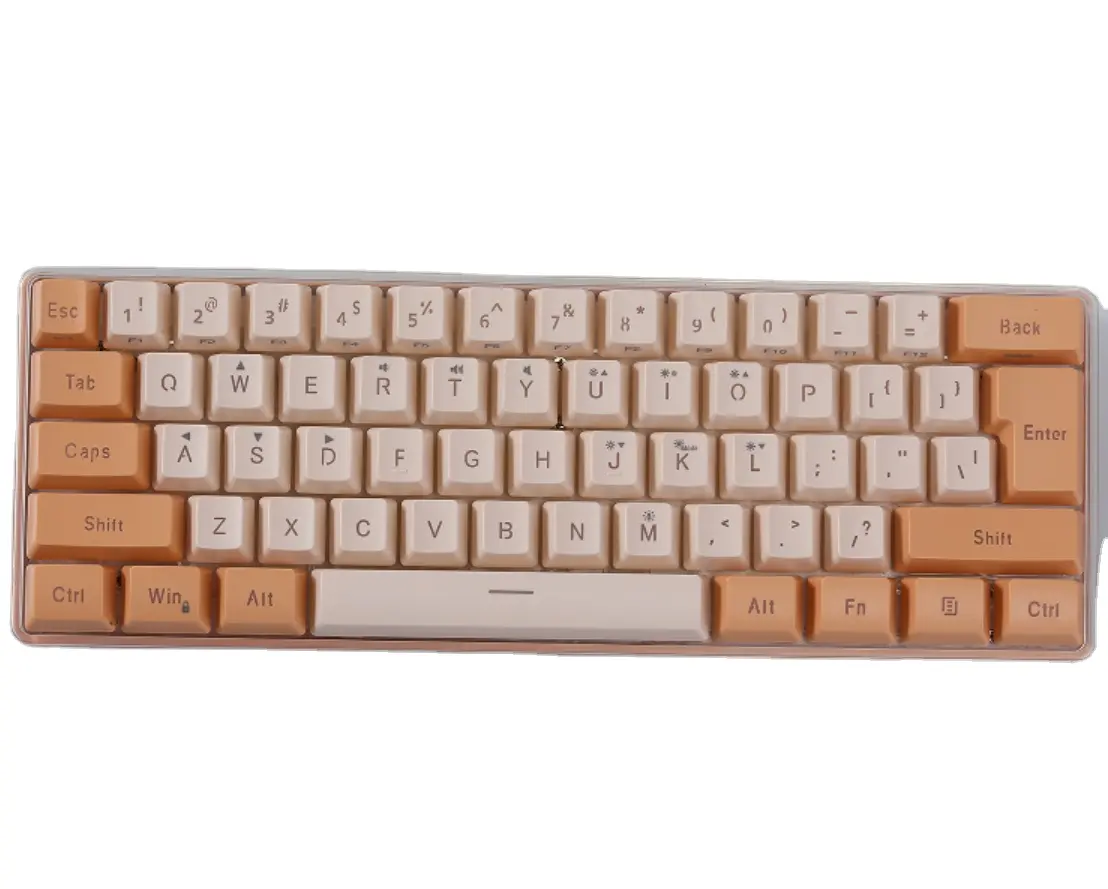 Mini máy tính USB có dây 61 phím ABS Keycaps RGB chơi Game bàn phím