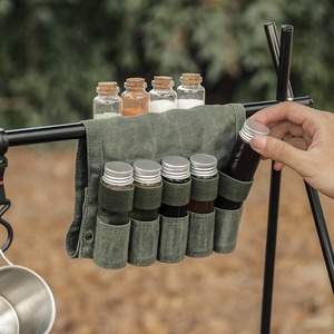 Canvas Bushcraft Spice Kit Portable Waterproof Camping Travel Spice Set Holder Spice Seasoning Bag - Product Image 3