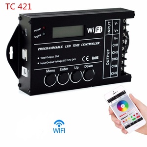 Контроллер времени для светодиодов, программируемый TC420 24 В/TC42 Wifi 20A RGB DC 12 В RGB для общей выходной 5 каналов общего анода - Product Image 4
