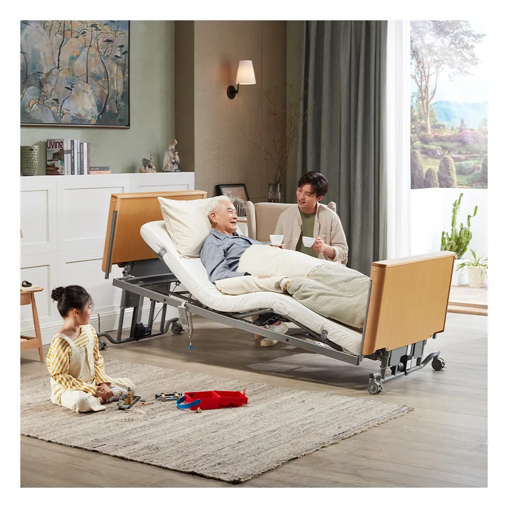 Tecforcare Home care bed for the elderly care products 5 function nursing home bed electric hospital bed for home use