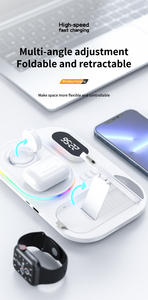 30Wベースのワイヤレス充電器iPhone用 & Apple Watch用1-7ジェネレーション3インワン多機能磁気充電器 - Product Image 4