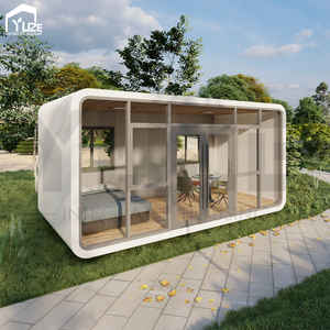Luxo Minimal Design Glass Pod Container House com sistema inteligente para quarto ou escritório edifício Sandwich Panel Houses