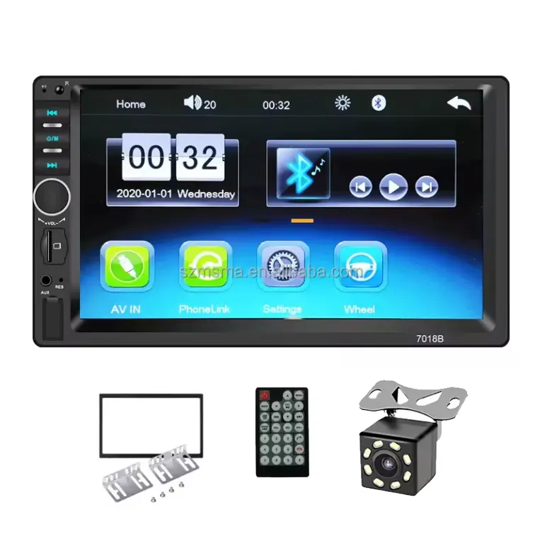 7018B 7 pollici 2din MP5 DVD lettore Video Multimedia universale Touch Screen autoradio Stereo con fotocamera a luce LED a 8 teste