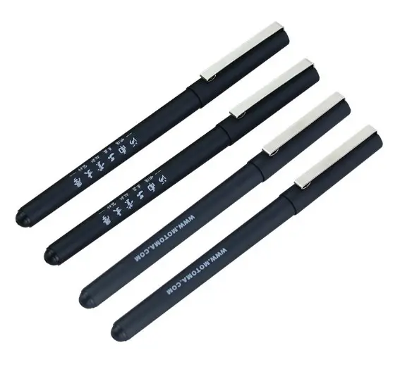 Рекламная Подарочная пластиковая ручка для гелевых чернил для офиса, гостиницы с металлическим зажимом, матовая черная ручка-Карандаш 0,5 мм для рекламы