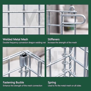 Empilhável Metal Space Saving Solução Armazenamento Armazém Folding <span class=keywords><strong>Wire</strong></span> Mesh Crate