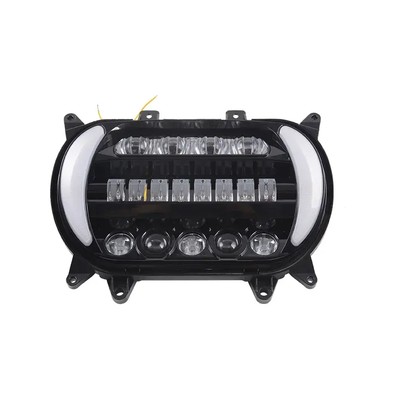 YongJin черная светодиодная двойная фара с янтарным указательным сигналом для Harley Road Glide 2015-2020