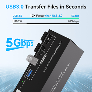 8K Triple 2 Displayport HDMI USB 3,0 KVM Switch 3 monitores 2 ordenadores 4K 144Hz 2x3 Triple Monitor KVM Teclado Ratón Switcher