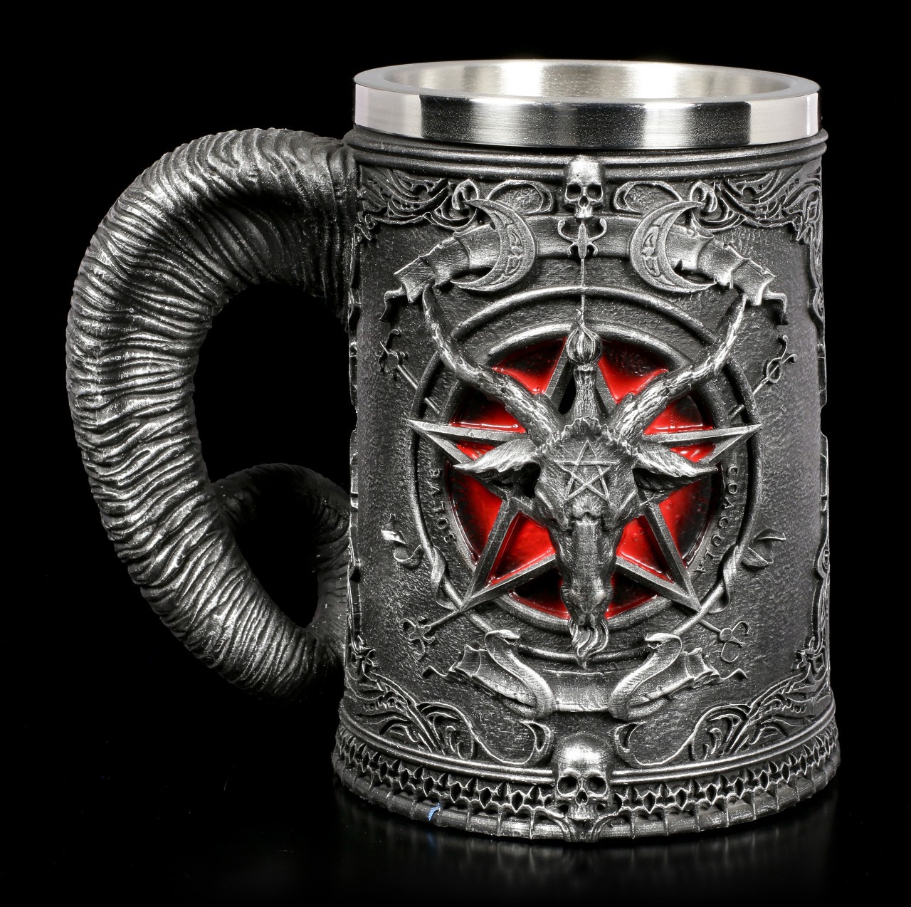 Chope à bière corne de diable grise
