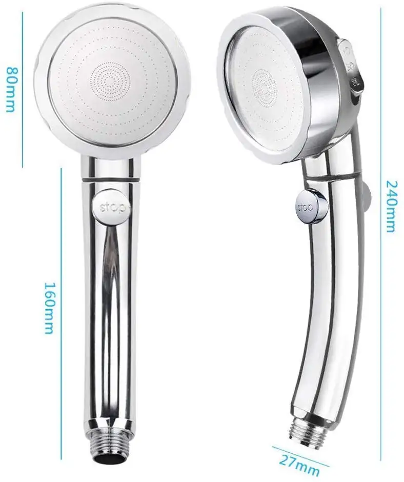 Hochdruck-Dusch kopf, Universal-Hand brause mit EIN/AUS-Schalter 3 Einstellungen Wassers pa render abnehmbarer Dusch kopf