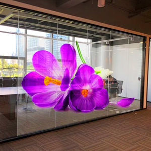 Pantalla adhesiva de fácil instalación rápida P5 P6 P8 P10 P16 3D holográfica Flexible transparente Led Pantalla de película para pared de vidrio - Product Image 4