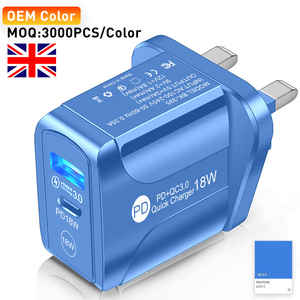 UK PLUG PD18W急速充電器USBC Samsung USB-C用超高速充電器Samsung GalaxyiPhone15用USB-A携帯電話充電器 - Product Image 1