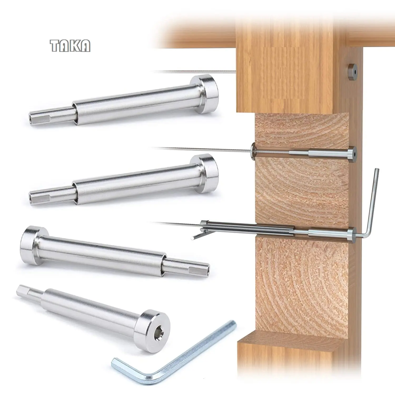 Takara — matériel de tension de balançoire Invisible en acier inoxydable 316, pour poteau en bois et en métal, Kit de balustrade de câbles d'escaliers, 2-6"