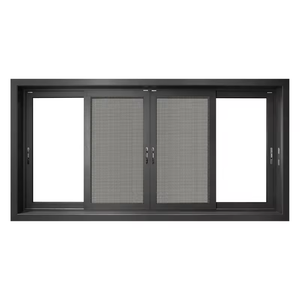 MASTER HOME Rotura de puente térmico aluminio triple low-e vidrio ventana corredera con pantalla
