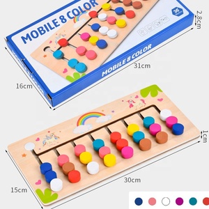 El sanatları ahşap iki tarafı dinozor satranç çocuklar beyin teasers mantık oyunu dört renk oyunu - Product Image 3