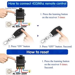 Wireless Remote Control Switch & Receiver Kit Keine Verkabelung 220V Wide Voltage Single Circuit 433MHz Fern fernbedienung schalter - Product Image 6