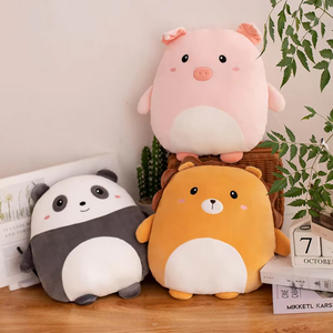 Atacado Unisex Personalizado PP Algodão Recheado Animal Brinquedos De Pelúcia Panda Porco Dinossauro Coelho Super Soft Squish Pillow Brinquedos para crianças