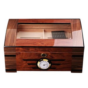 CIGARLOONG Cigar <strong>Humidor</strong> with Hygrometer and Humidifier Holds Approx 100 Cigars Double Compartment Cedar <strong>Humidor</strong> - Product Image 3