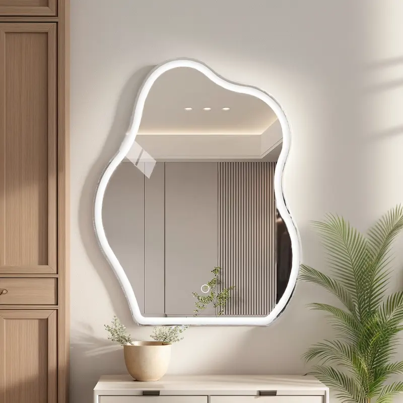 LED Miroir โต๊ะเครื่องแป้งแต่งหน้า Dressers ไฟเฟอร์นิเจอร์ห้องนอนกระจกสีขาวแต่งหน้าชุดโต๊ะเครื่องแป้งพร้อมกระจก