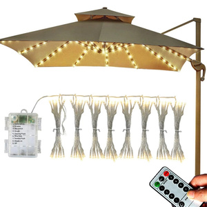 Batterie Fernbedienung Wasserdicht 8 Beleuchtungs modus Gartens chirm Lichterkette Bunte Zelt Camp Lichterketten - Product Image 2