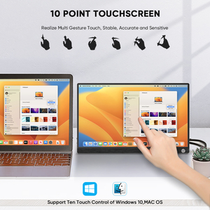 Monitor portatile per Computer da 14 pollici Touchscreen HDR 1080P FHD 100% SRGB porta USB-C Multi-funzionale supporto altoparlanti integrati LCD - Product Image 2