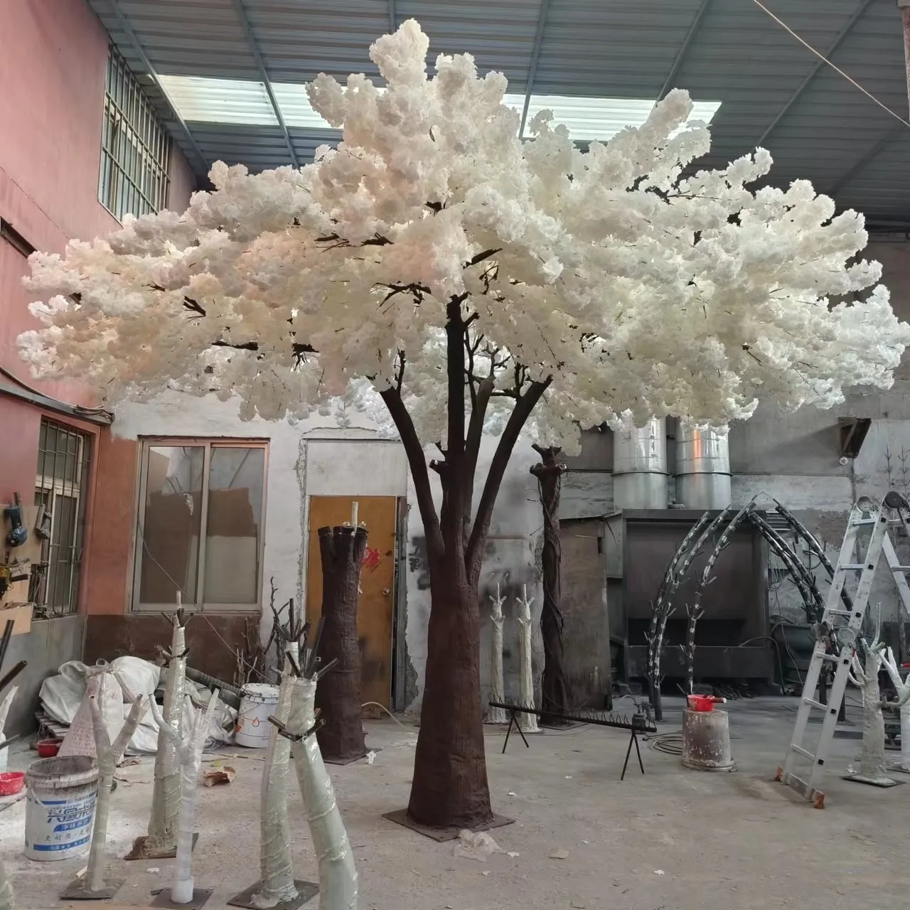 3,5 m al aire libre blanco y rosa boda centros de mesa decoración gran seda falsa japonés Sakura árboles artificiales cereza Blos