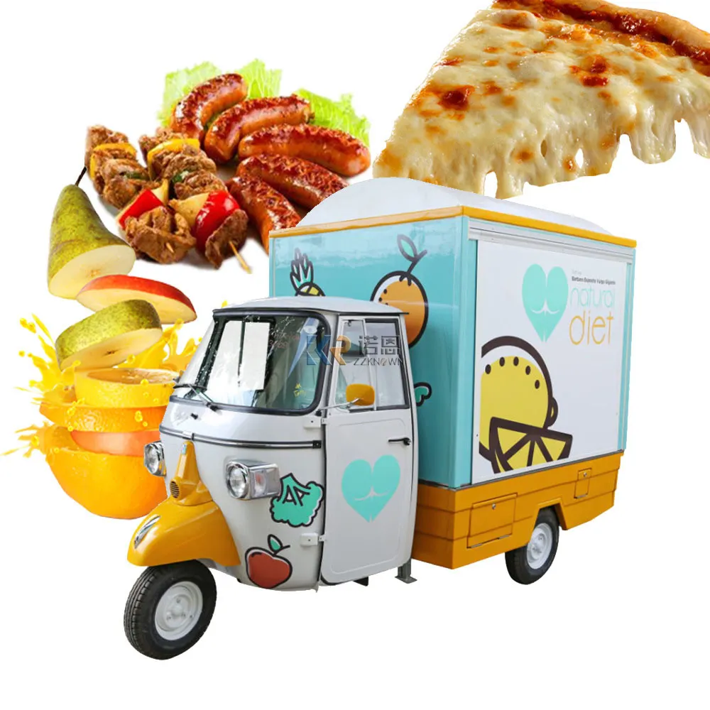 2024 Mobile Fast Food Vending Triciclo Truck Leisure Snack Triciclo Street Electric Catering Cart