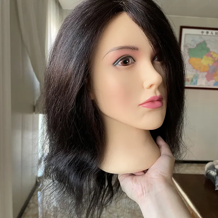 HUAYANG Wholesale 100% Real Natural Virgin Human Hair Training Mannequin Head Training Cosmetology Flora Mannequin Head