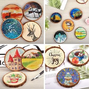 Stackable đống phong cách đế lót ly bằng gỗ-tự Nhiên Mộc Mạc uống đế lót ly thiết lập cho bảng bảo vệ & trang trí nội thất - Product Image 5