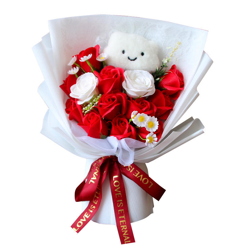 Nuages d'éveil bouquet de roses rouge