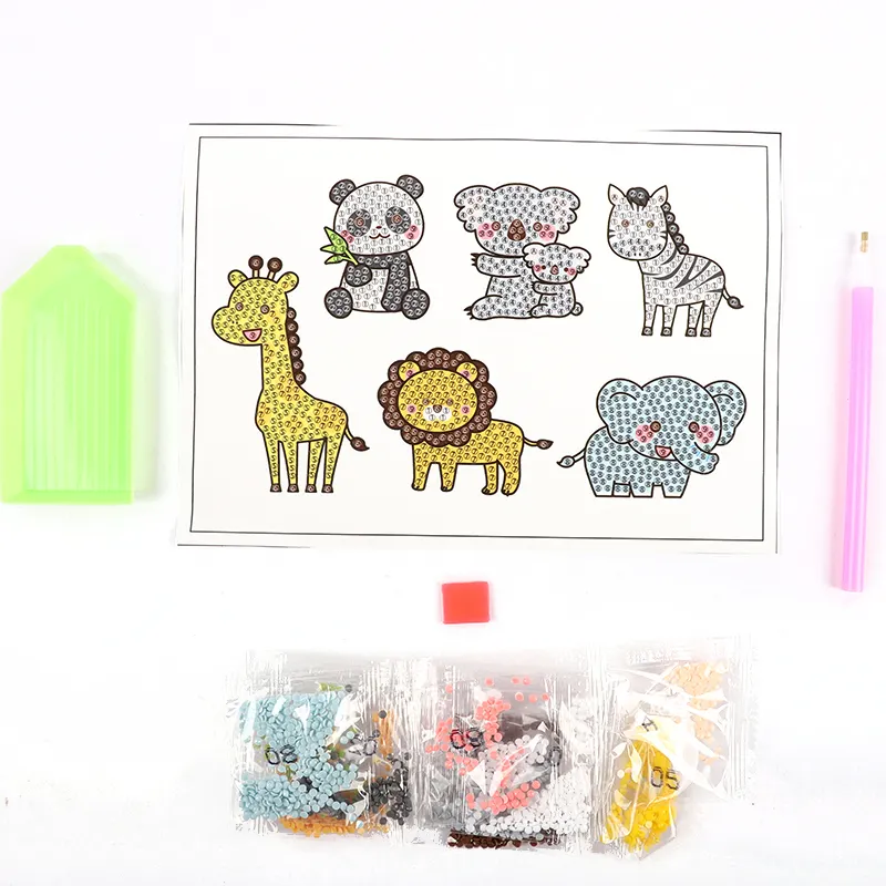 Nova Tendência Alpacas em Férias Diamante Pintura Artesanato Set Cartoon Sticker Diamond Keychain Kids Photo Frame Diamond Painting