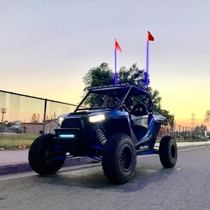 <strong>ADT</strong> 3ft 0.9M Flexible Antenna <strong>LED</strong> Flag Whip Lighted Flagpole Single Color for Off-road Vehicles UTV RZR ATV Sand Rails Car Decor - Product Image 1