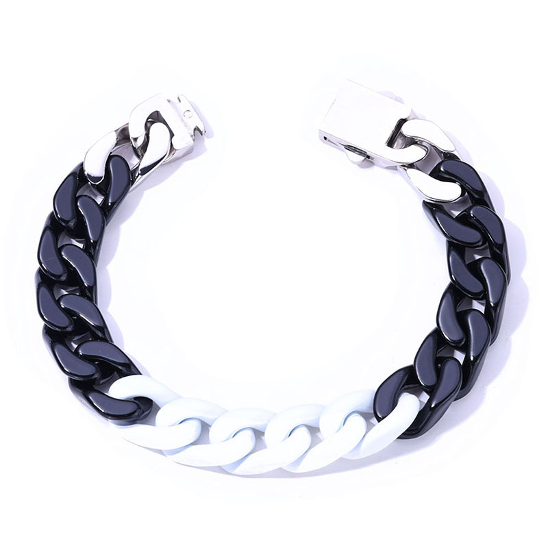 Bracelet patchwork noir et blanc